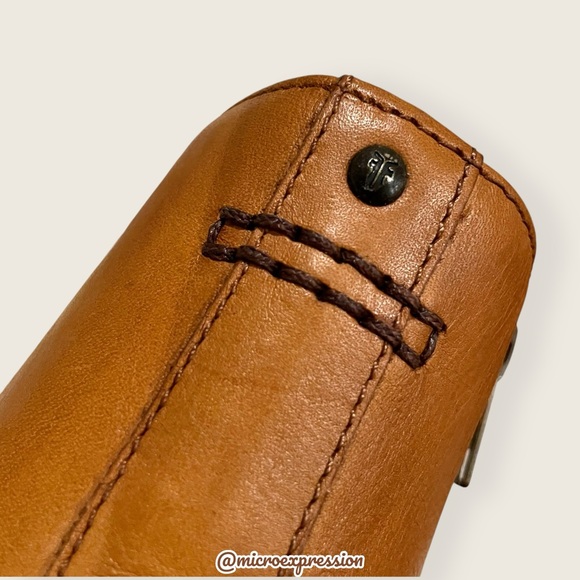 Frye Melissa Lace Up Cognac Leather Casual Streetwear Vintage Short Ankle Boot - Picture 11 of 16